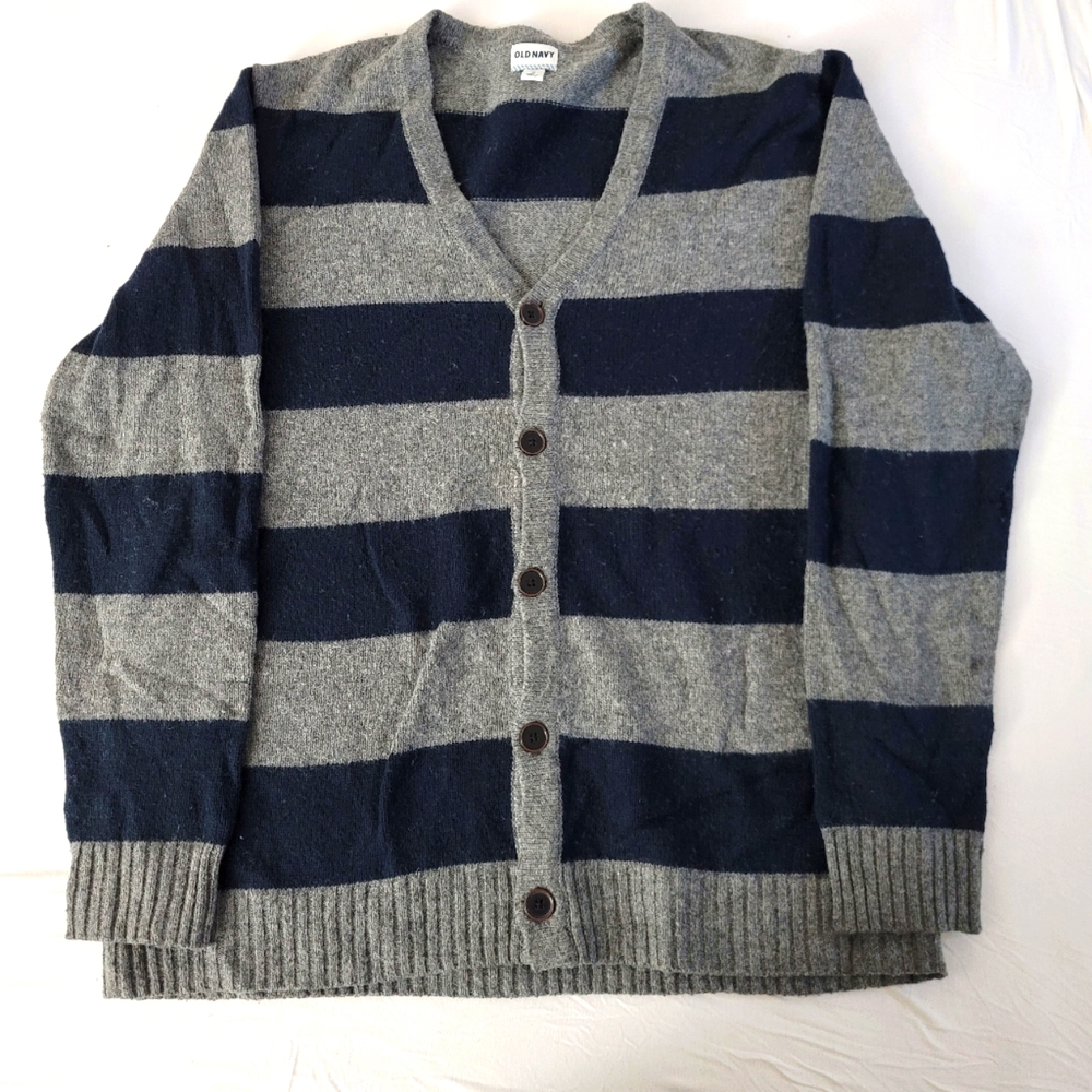 XL Men's Cardigan - Old Navy - Navy & Gray